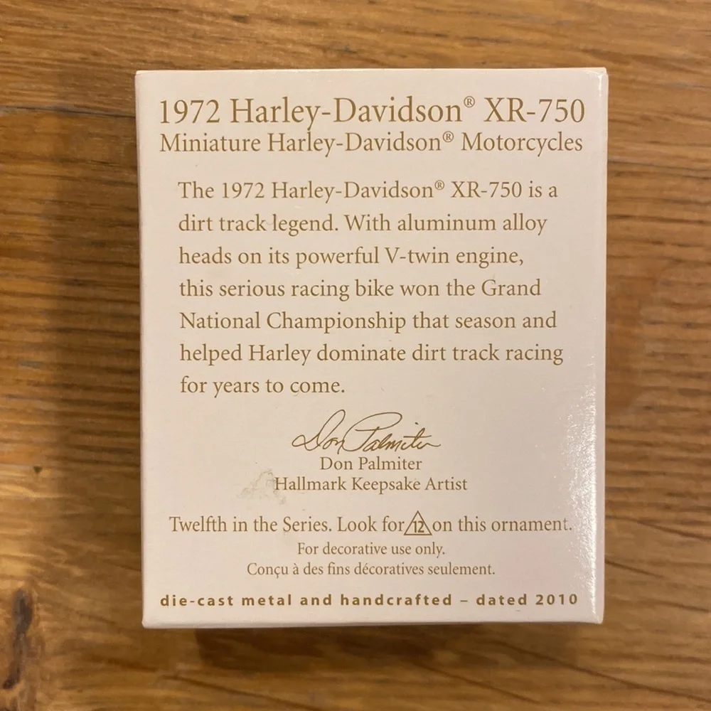 Harley Davidson Hallmark Keepsake Miniature Series 1972 XR-750